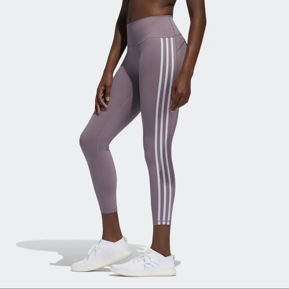 adidas BELIEVE THIS 3-STRIPES 7/8 TIGHTS LILLA